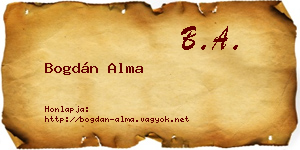 Bogdán Alma névjegykártya